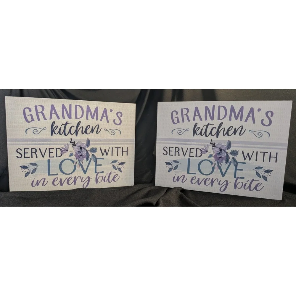 LOT OF 2‎ - GRANDMA'S KITCHEN SERVED WITH LOVE IN EVERY BITE SIGNS